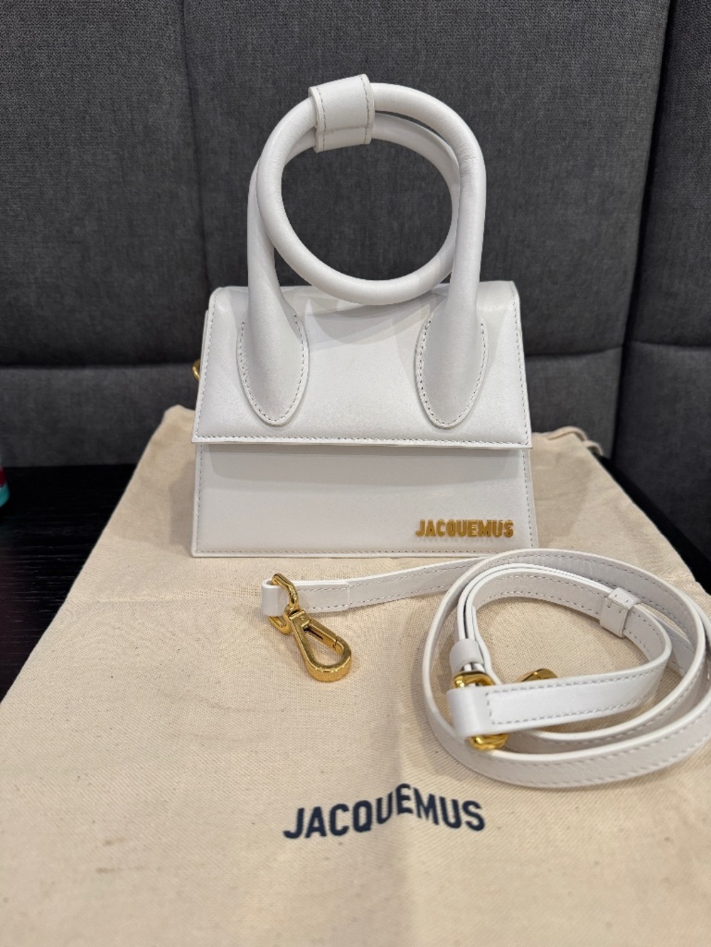 JACQUEMUS Les Classiques 'The knot Chiquito’ White purse
